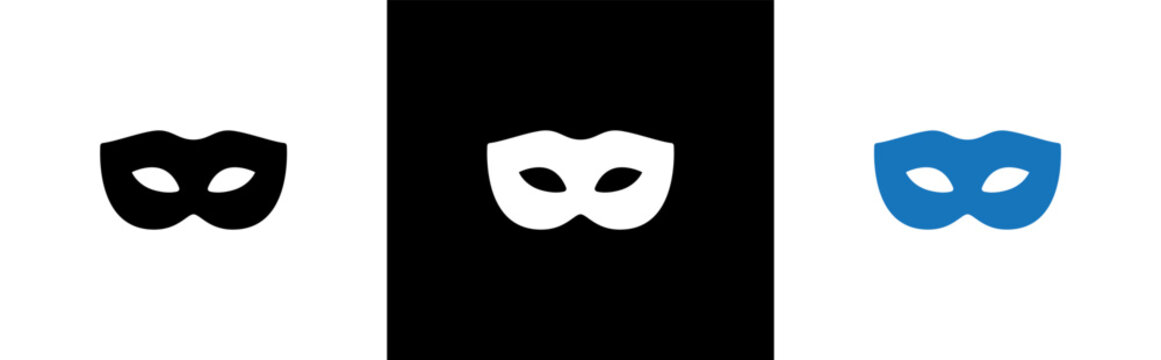 Mask icon. thief mask with eye slit symbol. Superhero, Masquerade, Hidden villain, anonymous signs, vector illustration