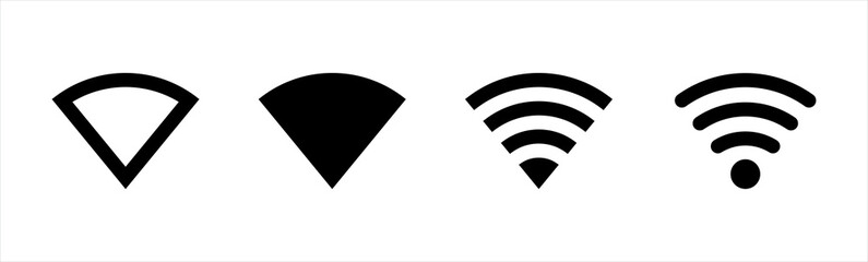 Wireless and wi-fi icon. Wifi signal symbol. Internet connection signs, vector illustration