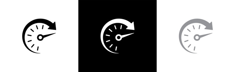 Speed Time Icon. Speedometer, tachometer symbol sign, vector illustration.