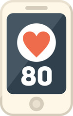 Fitness phone app icon flat vector. Sport exercise. Health sport isolated