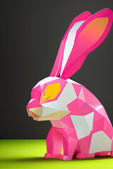 Rabbit Paper Craft, Paper Cut Craft, Paper Illustration, Generative AI