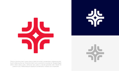 medical cross logo design vector