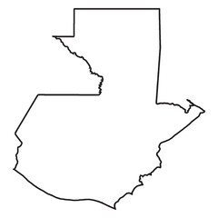 Guatemala Map Outline Silhouette