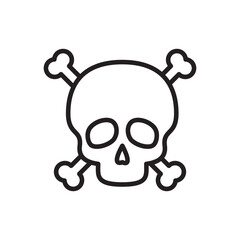 Pirate skull icon vector logo flat style illustration