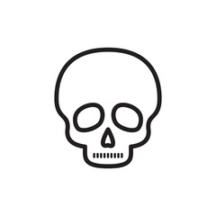 Pirate skull icon vector logo flat style illustration