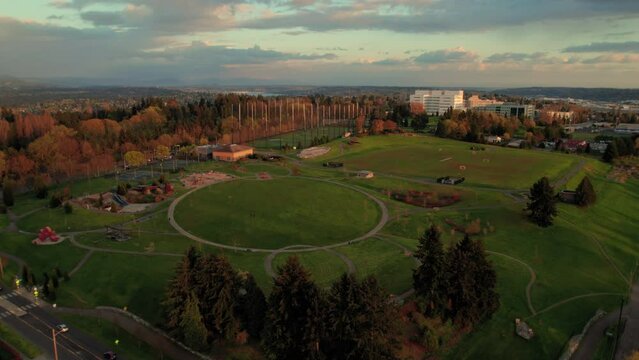 Jefferson Park On Beacon Hill Seattle Sunset Aerial