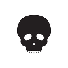 Pirate skull icon vector logo flat style illustration