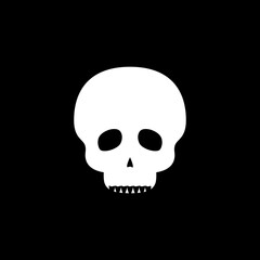 Obraz premium Pirate skull icon vector logo flat style illustration