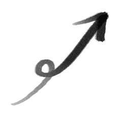 black arrow hand drawn