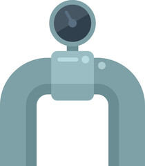 Water pipe control icon flat vector. Metal tube. Steel system isolated