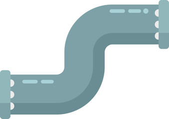 House pipe icon flat vector. Steel system. Connector equipment isolated