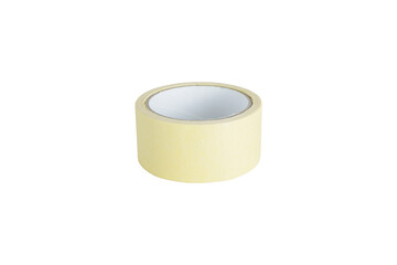 Packing tape in a roll. Masking tape isolated on white background.