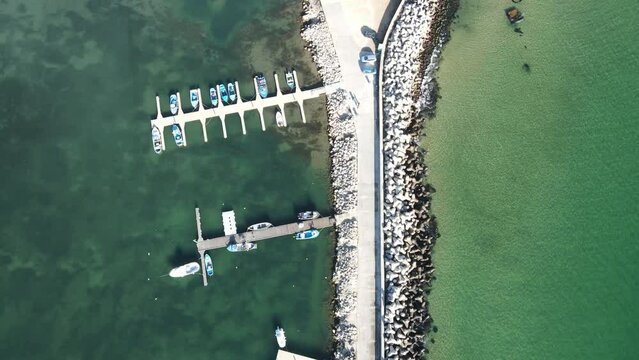 Aerial view of port of town of Byala, Varna Region, Bulgaria 
