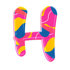 Colorful pink party alphabet set, includes font or letters in both uppercase and lowercase, numbers, punctuation marks and symbols.	