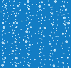 Bubbles vector seamless background with flat line icons. Soap texture. Gentle repeating background pattern of blue bubbles on a blue background. Abstract wallpaper with fizzy effect.