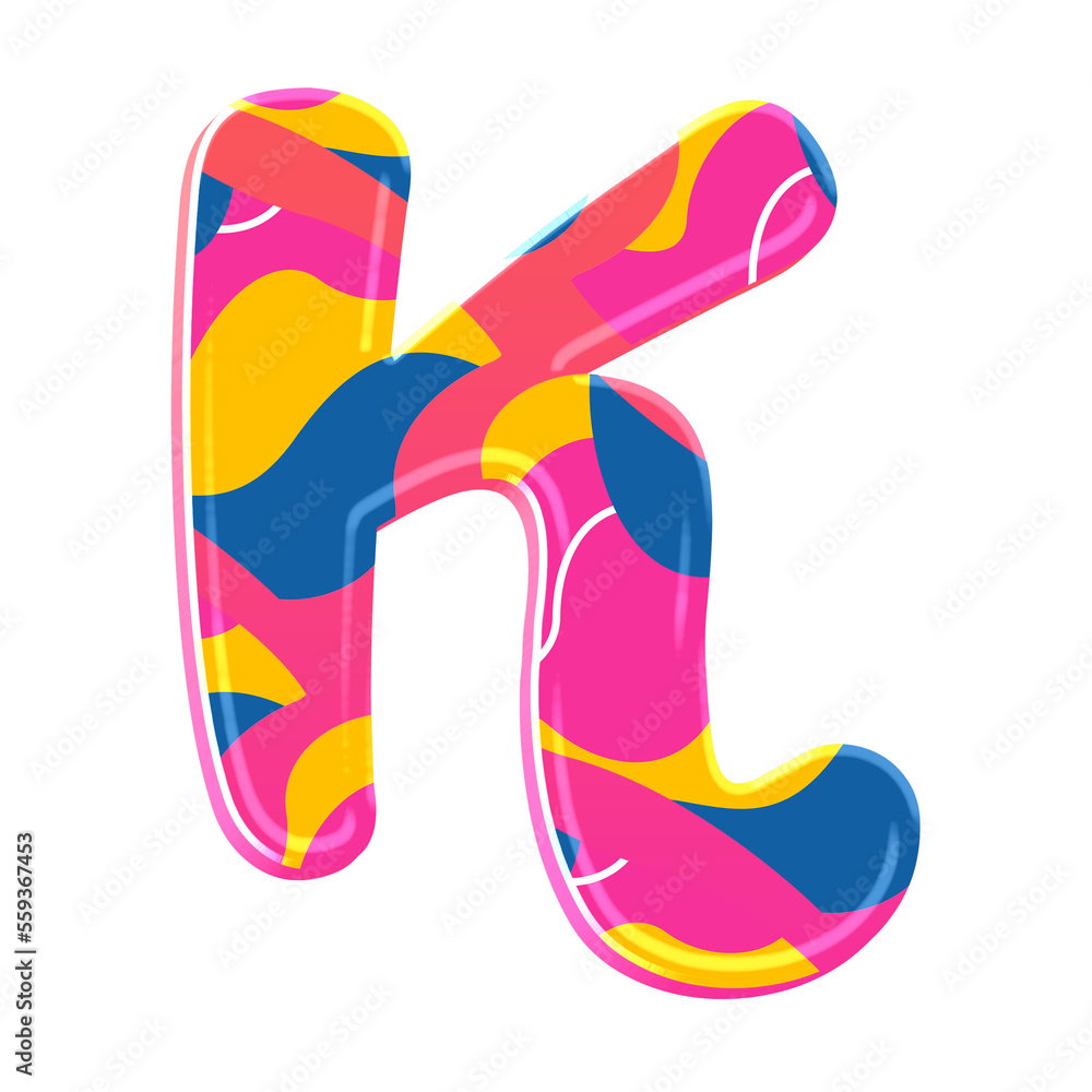 Poster colorful pink party alphabet set, includes font or letters in both uppercase and lowercase, numbers,