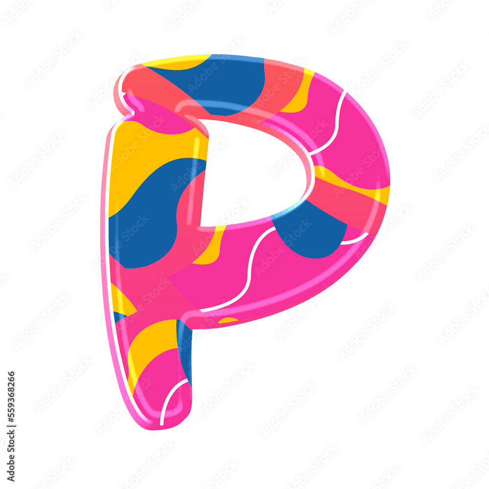 Poster colorful pink party alphabet set, includes font or letters in both uppercase and lowercase, numbers,