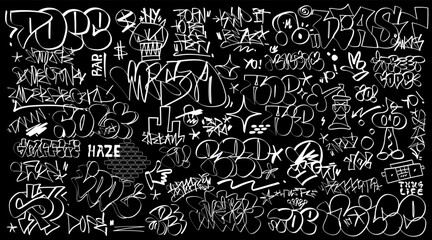 graffiti tags lettering set ,vector design element
