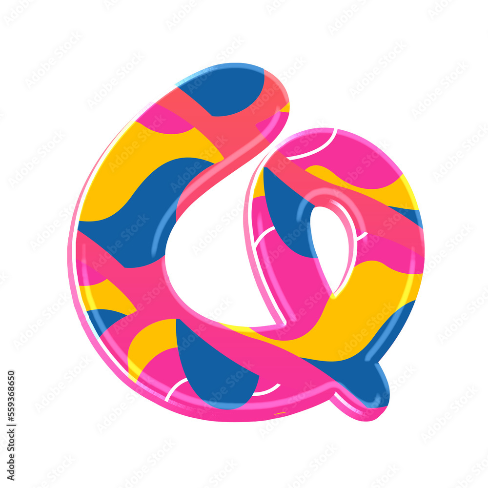 Poster colorful pink party alphabet set, includes font or letters in both uppercase and lowercase, numbers,