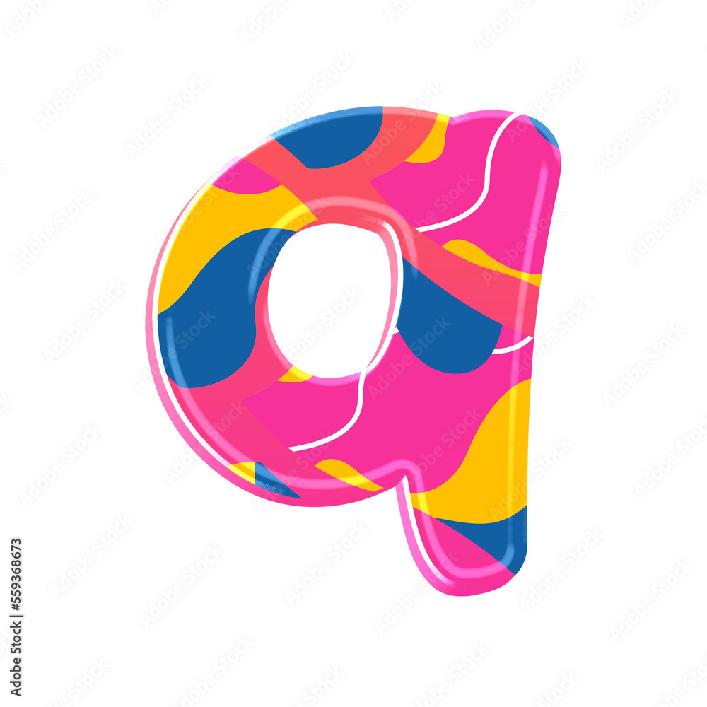 Poster colorful pink party alphabet set, includes font or letters in both uppercase and lowercase, numbers,