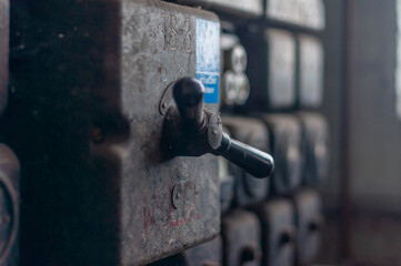 Old abandoned industrial railway boiler house in central Poland, Europe