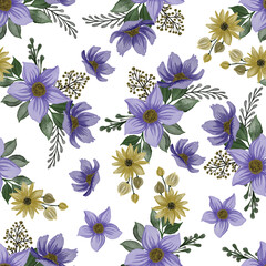 purple bouquet seamless pattern