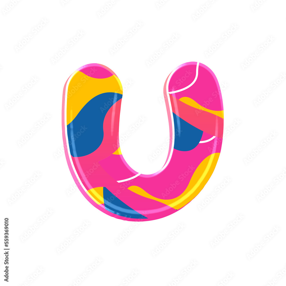 Poster colorful pink party alphabet set, includes font or letters in both uppercase and lowercase, numbers,