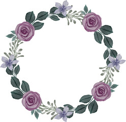 purple roses wreath for wedding card