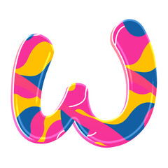 Colorful pink party alphabet set, includes font or letters in both uppercase and lowercase, numbers, punctuation marks and symbols.	