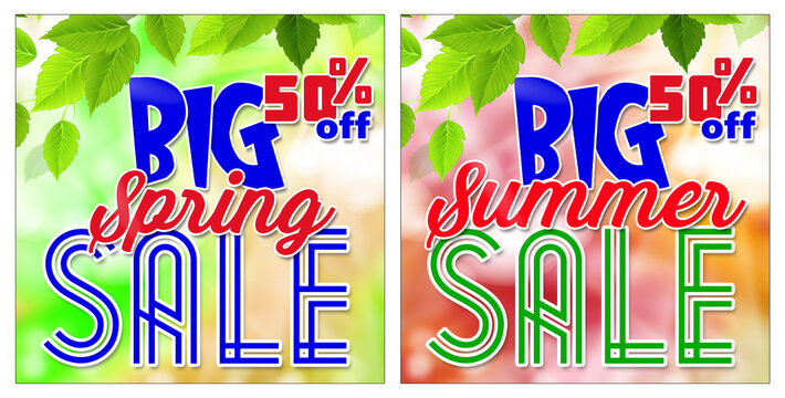 spring and summer sale square social media advertising