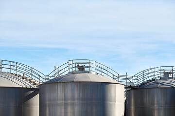 metal storage tanks in harbor