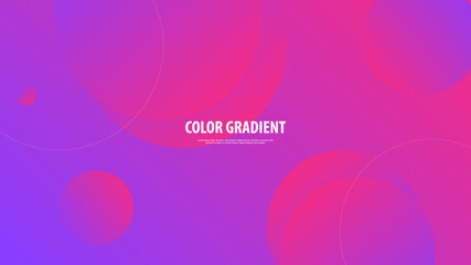 Modern Abstract Background Retro Memphis Round Circle Shape Lines Motion and Purple Blue Pink Gradient Color