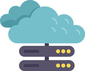 Cloud data icon flat vector. Crm database. Software consumer isolated