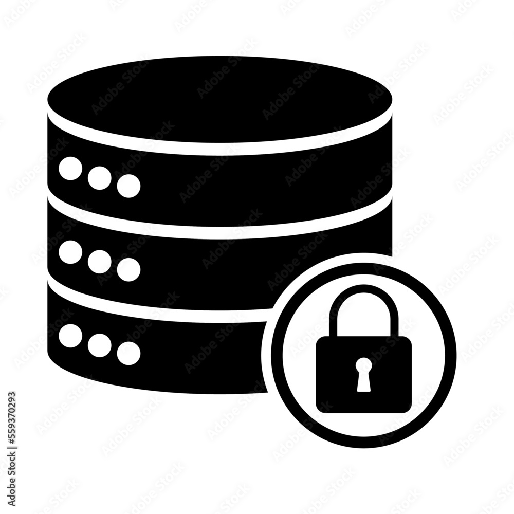 Poster database storage icon, internet network server cloud data symbol, connection system vector illustrat