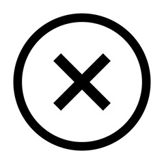 Fototapeta premium Cross mark icon, X sign, simple error design vector illustration, false choice symbol