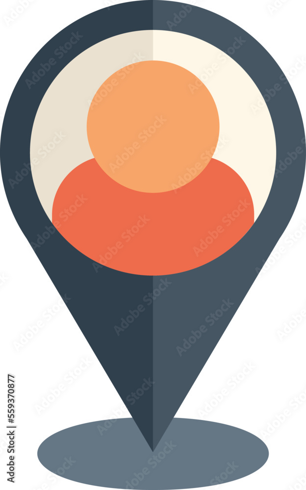 Poster database location icon flat vector. crm data. client system isolated