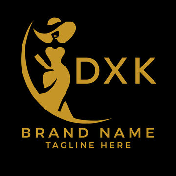 DXK fashion logo. DXK  Beauty fashion house. modeling dress jewelry. DXK fashion technology  Monogram logo design for entrepreneur and best business icon. 
