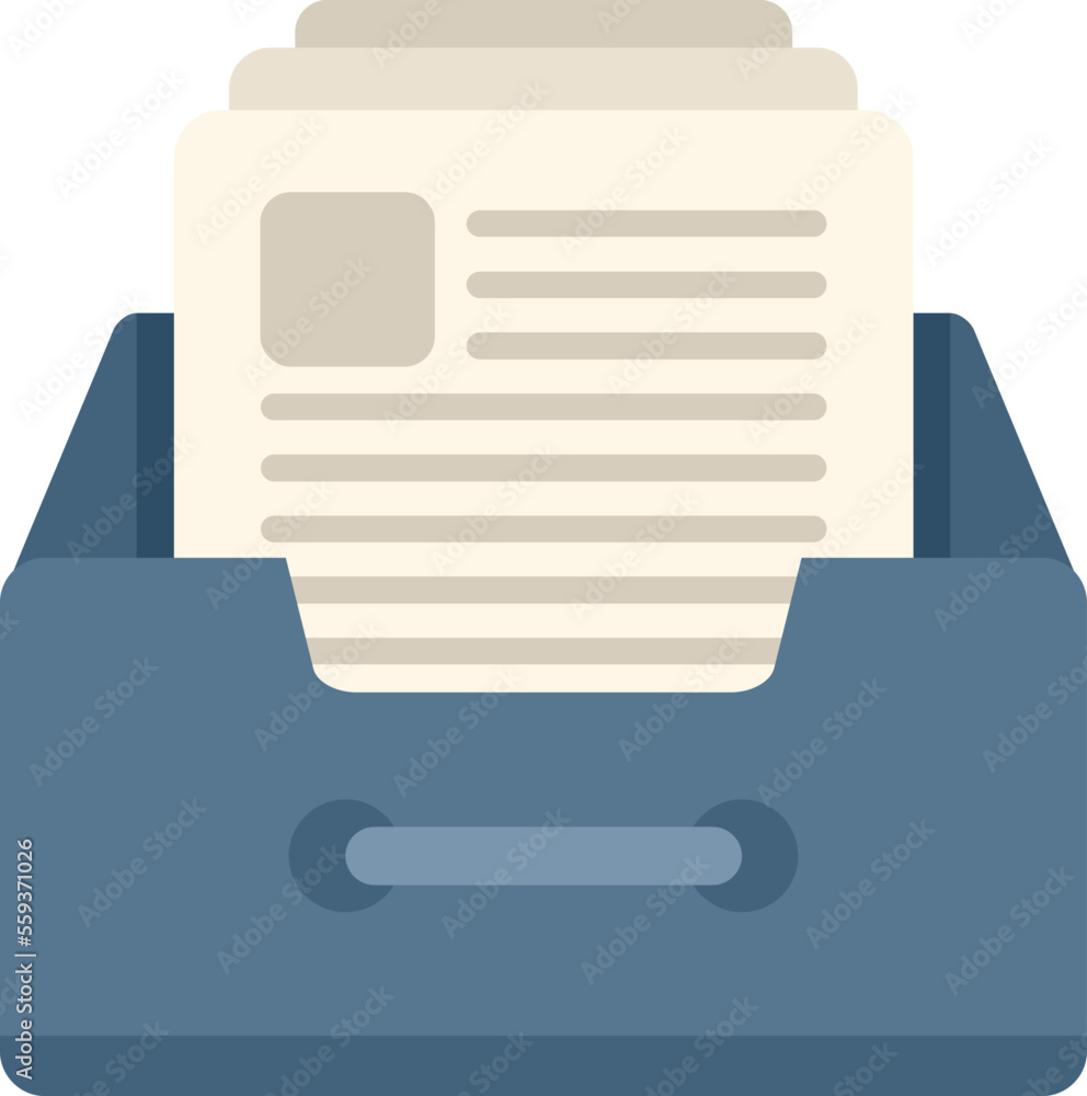 Poster folder drawer icon flat vector. software system. client access isolated