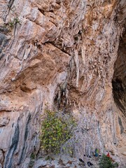 millenium cave in a limestone cliff in cala gonone sardinia