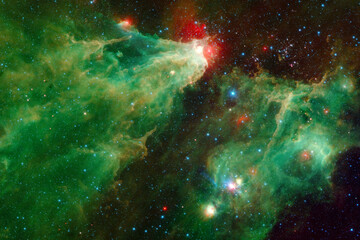 Cosmos, Universe, Nebula, Cepheus C and Cepheus B Region, Spitzer Space Telescope  - obrazy, fototapety, plakaty