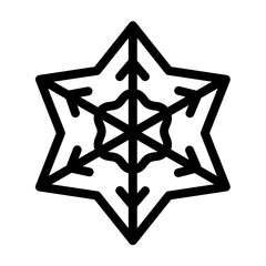 Snowflake color line icon. Geometric ornament.