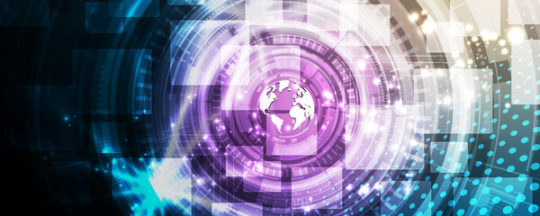 Obraz premium Abstract background image, futuristic world concept of technological mechanisms and communication networks
