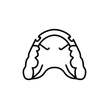 Hawley retainer line icon. Dental prosthetic.