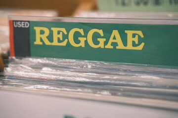 reggae records for sale in a record store