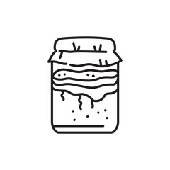 Kombucha homemade tea in jar color line icon.