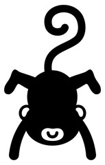 Cute monkey cartoon silhouette