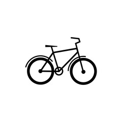 Bike silhouette icon. Bicycle flat vector illustration