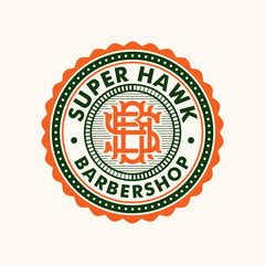Monogram Initial Letter SHB BHS SBH Logo Design. Business Initial Icon Vector. Vintage Badge Emblem Style