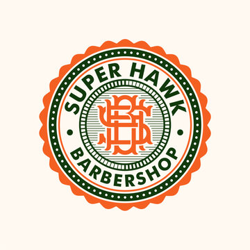 Monogram Initial Letter SHB BHS SBH Logo Design. Business Initial Icon Vector. Vintage Badge Emblem Style