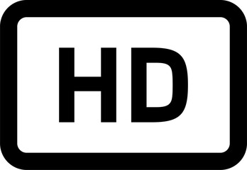 Black video quality or resolution icons in hd. Video screen technology.